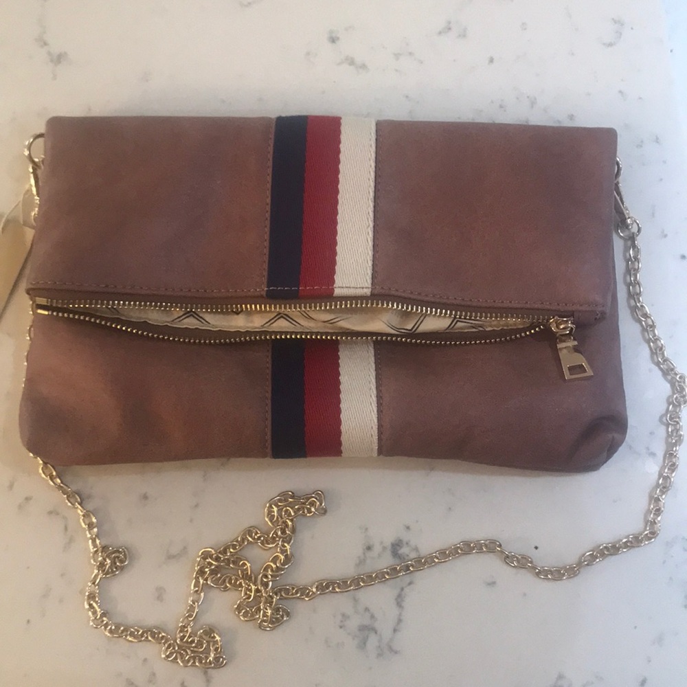 Moda Luxe - Jules Striped Clutch in mauve **NEW**